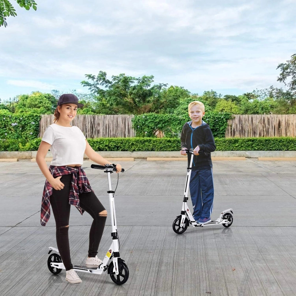 Scooter pieghevole con 2 ruote e freno, monopattino per bambini con 3 altezze regolabili, skateboard, carico fino a 100 kg, per bambini oltre 8 anni e adulti