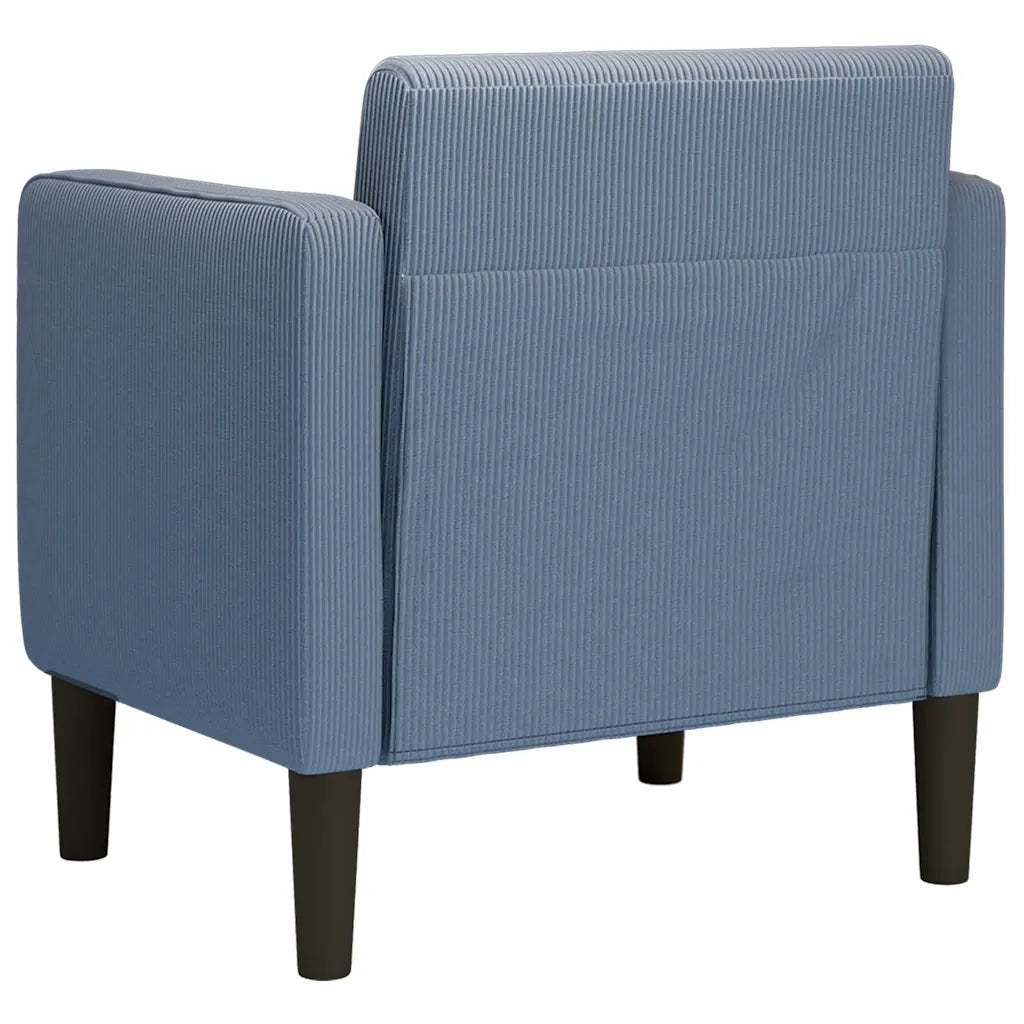 Divano Poltrona | Sedia con Braccioli Blu 54 cm Tessuto di velluto a coste