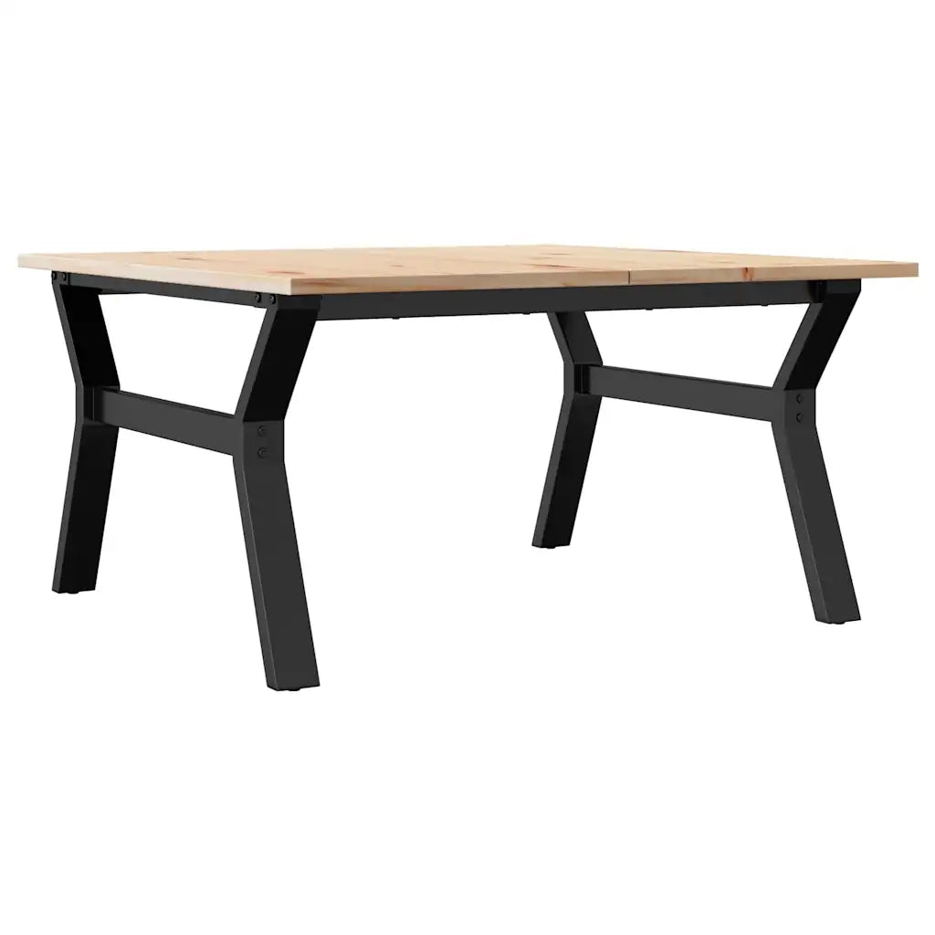 Tavolino da salotto | Tavolino da caff¨¨ | Tavolino da Soggiorno Telaio a Y 90x90x45 cm Legno Pino e Acciaio