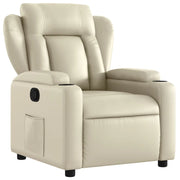Poltrona | Sedia Relax Reclinabile Crema in Similpelle