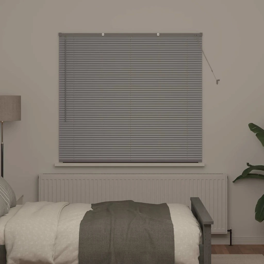 vidaXL Tenda per Finestra con tende Manuale Argento Alluminio