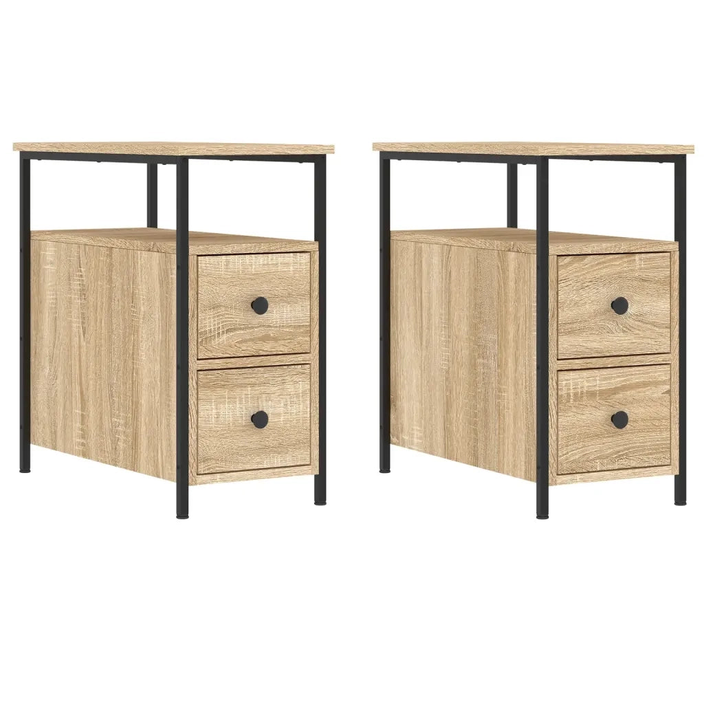 Comodini 2 pz-Set di 2 Tavolino da notte Rovere Sonoma 30x60x60 cm in Legno Multistrato 768805
