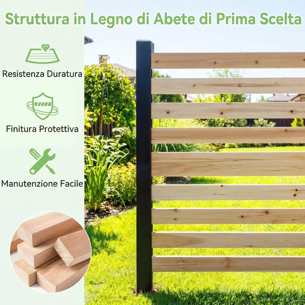 Recinzione da Giardino in Legno Massello, Schermo per Privacy da Esterno Regolabile, Pannelli Privacy da Giardino per Condizionatore e Bidoni della Spazzatura e Divisorio di Spazio (Legno)