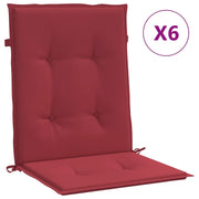 Cuscini per Sedia 6 pz | Cuscini per sedie Rosso Vino 100x50x3 cm in Tessuto
