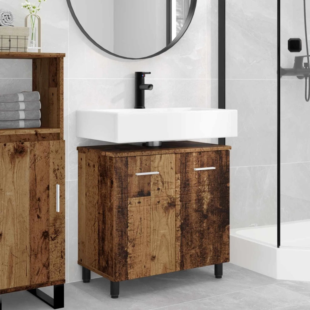 Mobiletto da bagno Legno antico 60 x 35 x 60 cm