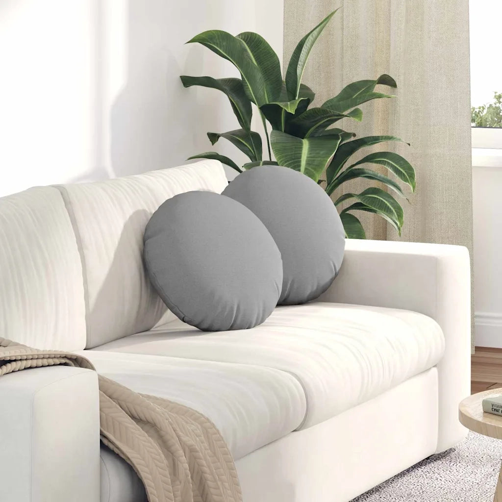 Cuscini per Seduta 2 pcs Grigio Nuvola Ø40 x 13 cm Tessuto