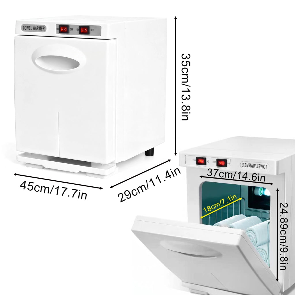 ZMH Scaldasalviette bianco 5L scaldasalviette rotante a 360° asciugasalviette UV per saloni di bellezza e spa