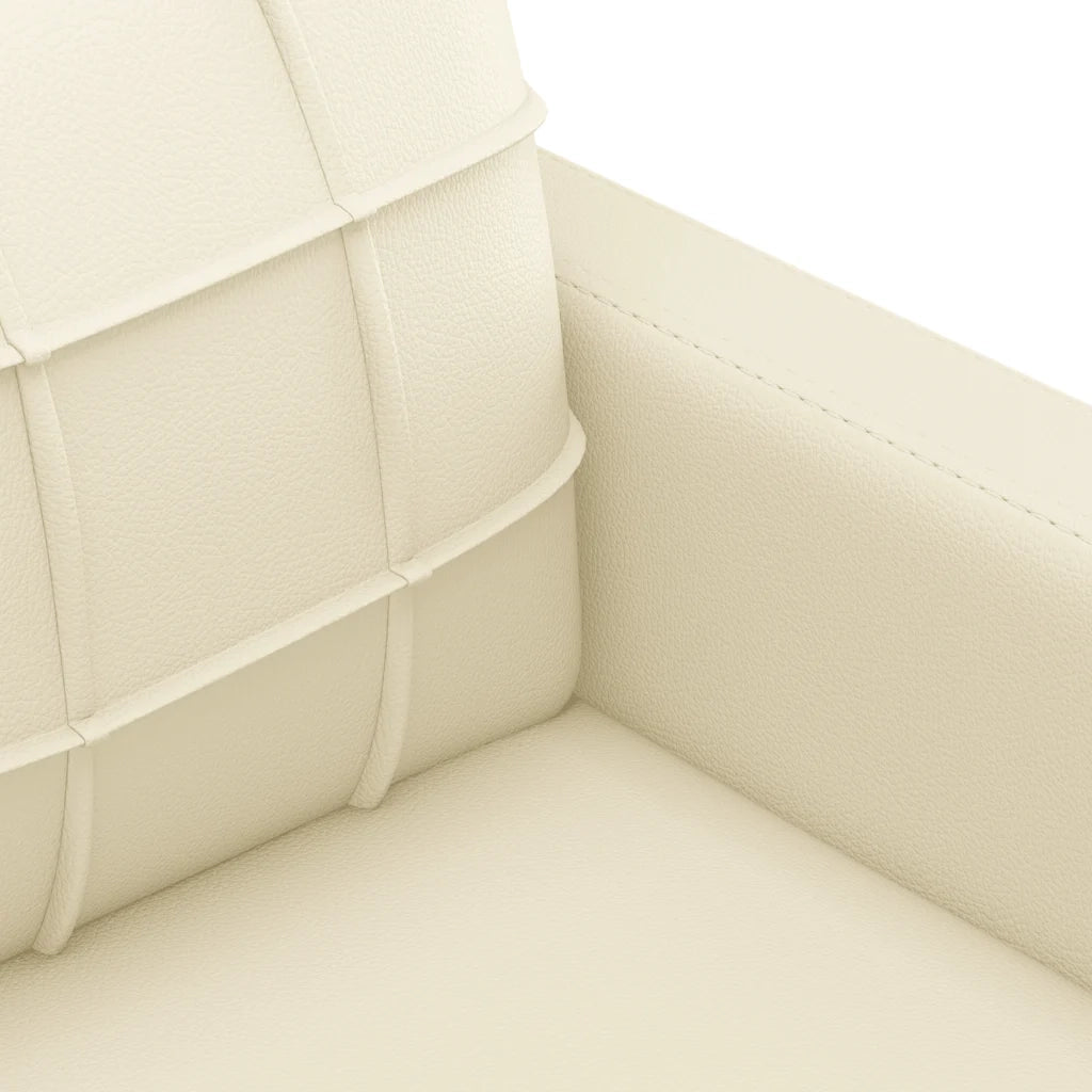 Divano a 2 Posti-Sofa 2 Posti Crema 120 cm in Similpelle 814023