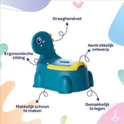 Bagnetto per Bambini - Toilet per Bambini con Schienale - Comfortevole, Antiscivolo, Impermeabile e Resistente ai Odi - Facile da Scaricare con Vasca Rimovibile, Blu