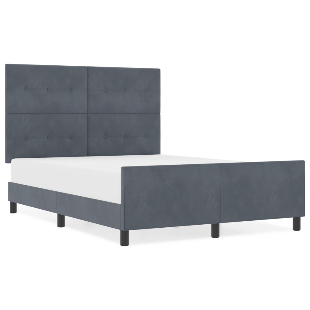 Letto in Velluto Grigio Scuro  140x190 cm