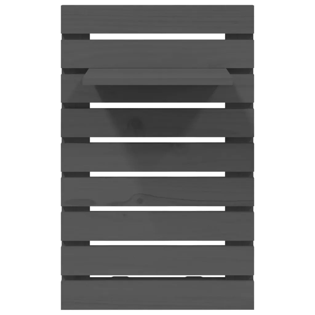 Mensole da Letto a Parete 2 pz Grigio Legno Massello di Pino 824770
