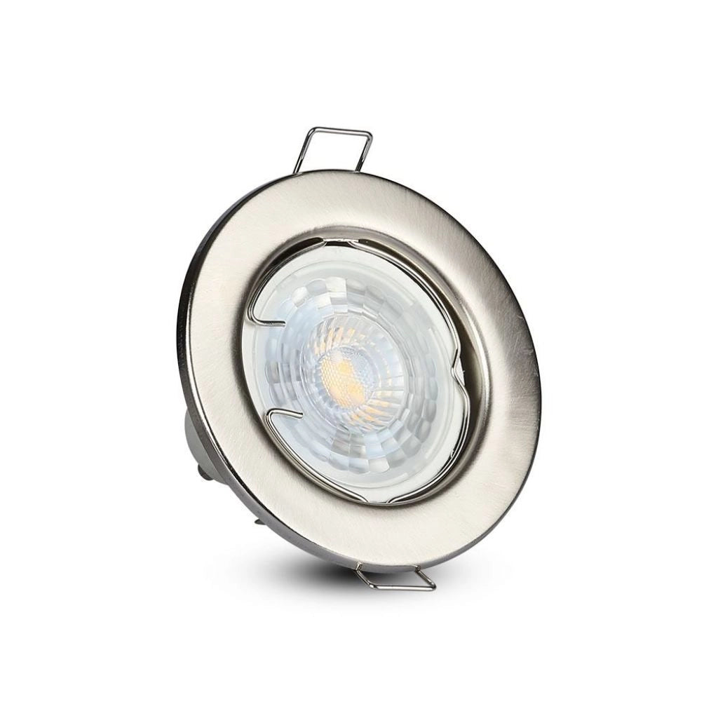GU10 Round Spotlight Fitting Satin 2 PC/scatola