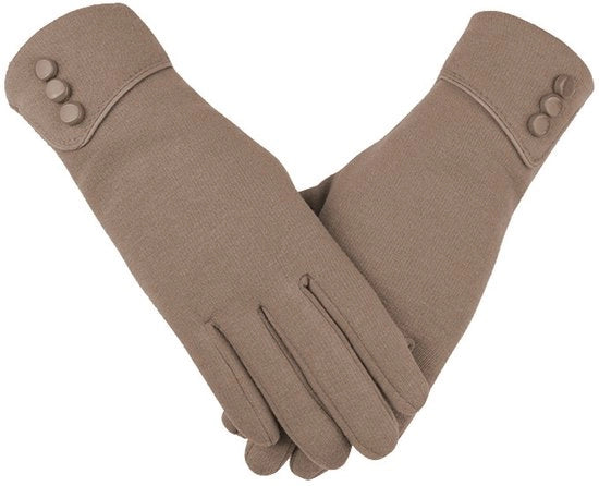 Manopole invernali per donne, guanti touchscreen caldi, guanti impermeabili e resistenti al vento, guanti per bicicletta invernale, guanti unisex invernali impermeabili, guanti invernali in pelle di capra per attività all'aperto (color kaki chiaro).