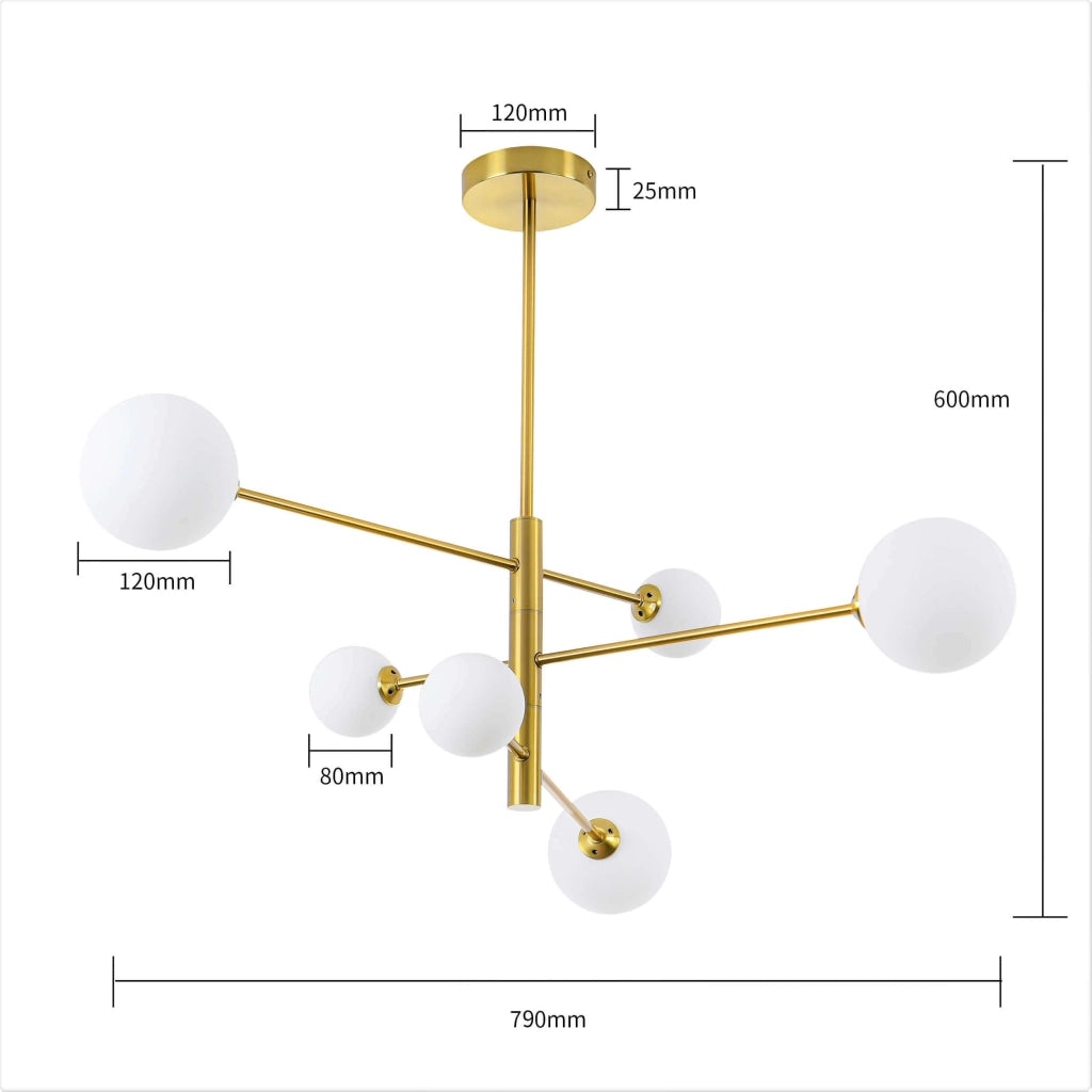 Lampada a sospensione Dorado Light Prestige oro 6xG9