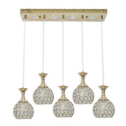 Trade Shop - Lampadario Da Soffitto A Sospensione Plafoniera Sfere Cristalli Attacco G9 B26 - Oro