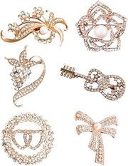 Set di 6 eleganti spille per donna - Perfetto per matrimoni e uso quotidiano - Accessori scintillanti con eleganza raffinata