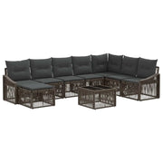 Set Divano da Giardino 9 pcs Grigio polyrattan 3436100