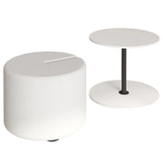 Tavolino "Vexana" con poggiapiedi in legno - 43 x 43 x 47 cm - Bianco