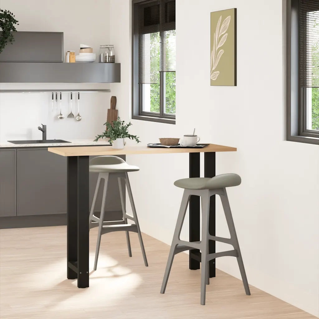 Gambe per tavolo da bar nere 2 pz 40x(100-101) cm in acciaio 4013336