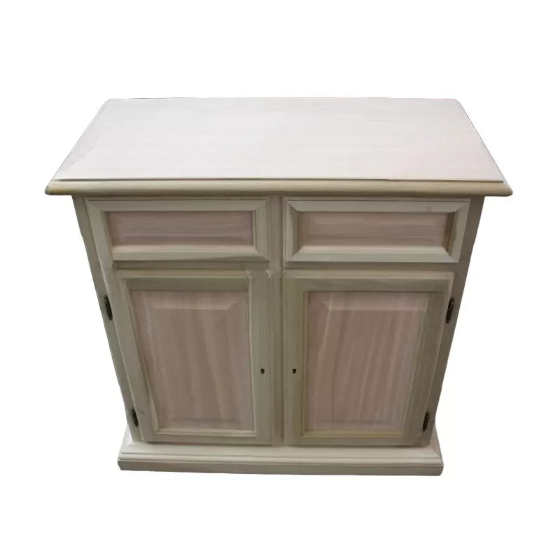 Credenza madia classica 2 porte 2 cassetti legno grezzo 82x41x84 (205) - Mobili 2G