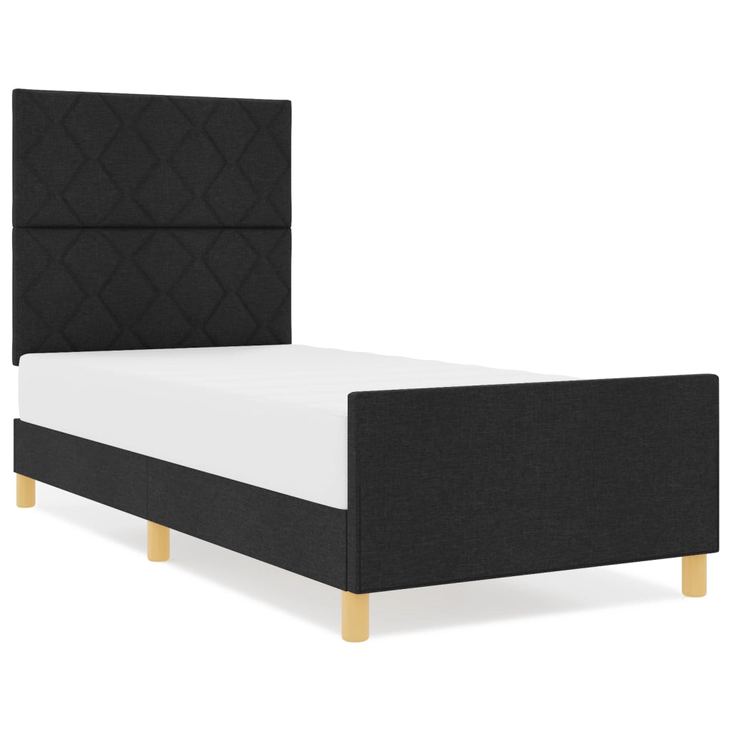 Struttura del letto nera 100x200 cm in tessuto