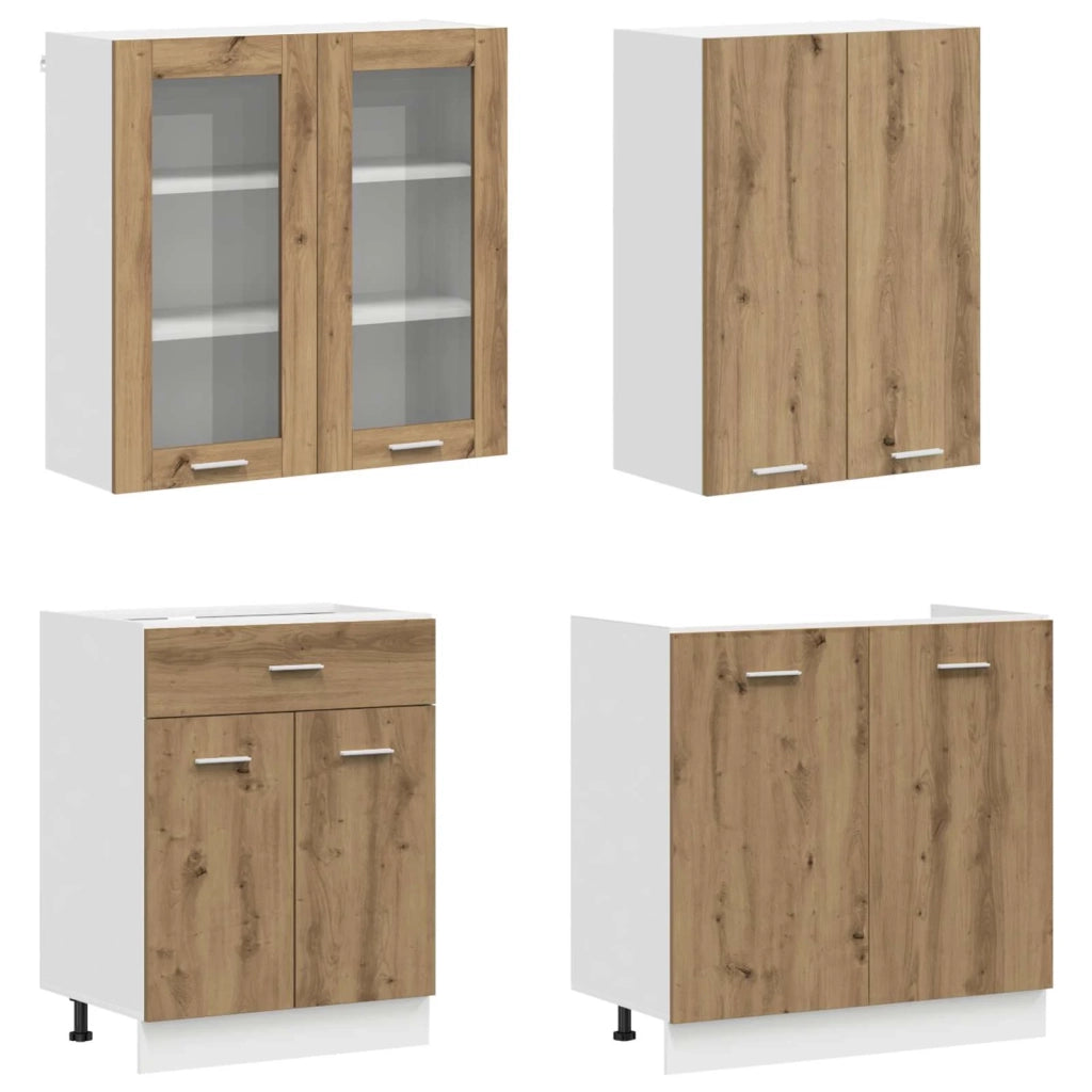 Unità Cucina LYON 4 pcs Rovere Artigianale Legno ingegnerizzato 3438362