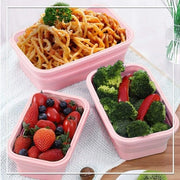 Opvouwbare contenitori per conservazione alimentare, contenitori di silicone per alimenti, scatole per picnic, scatole Bento con coperchio, contenitori di conservazione alimentare riutilizzabili e resistenti al calore per bambini e adulti (3)