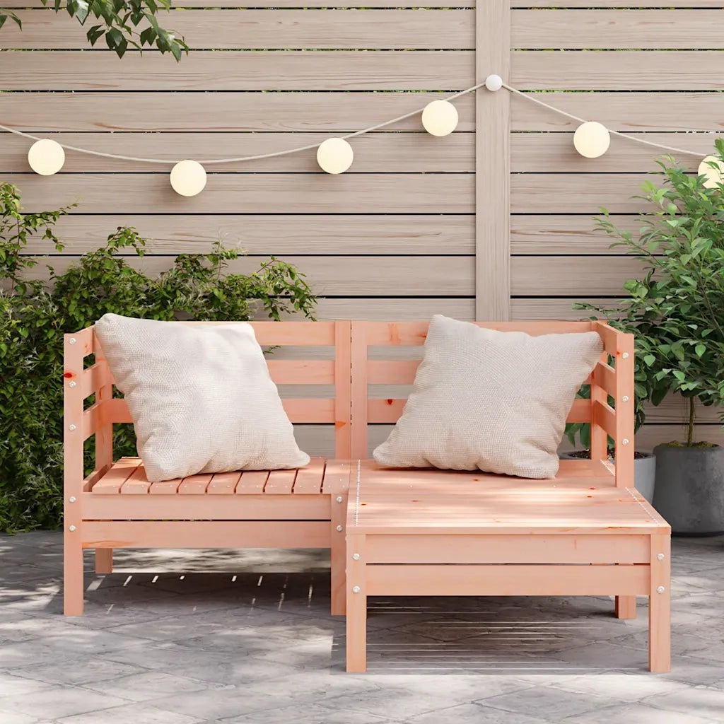Divano Giardino 2 Posti con Poggiapiedi Legno Massello Douglas 838024
