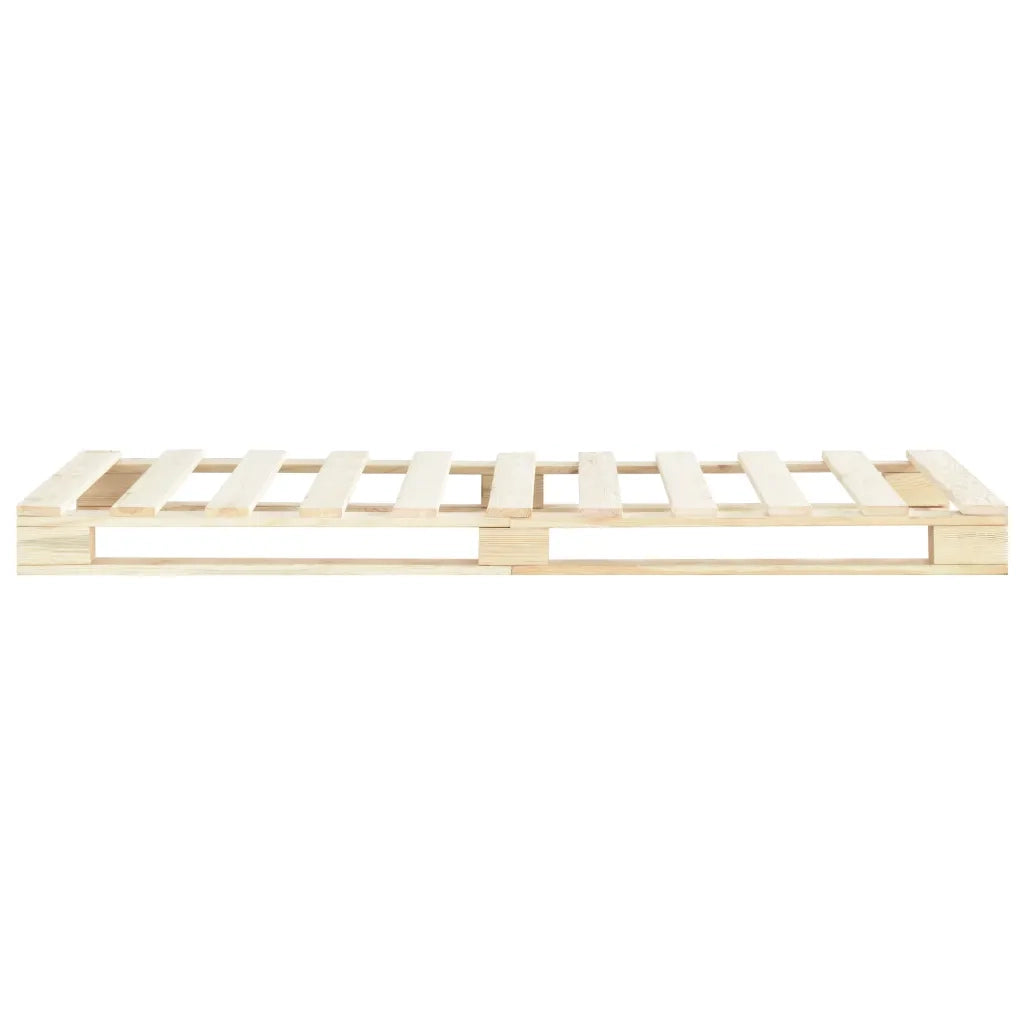 Letto singolo | Letto per adulti | Giroletto in Pallet di Legno Massello di Pino 100x200 cm