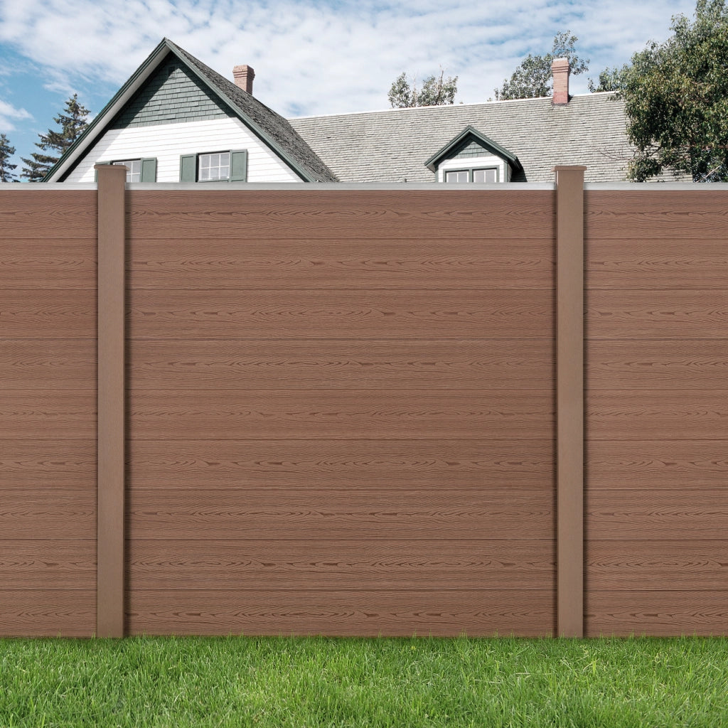 Recinzione in WPC Segovia per Giardino Staccionata Frangivista Alta 183 cm Lunga 187 cm Marrone NEU.HOLZ