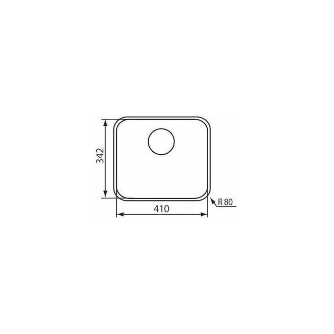 CM cinzia 34.2 x 41 R80 Lavello sottopiano Rettangolare Acciaio inossidabile