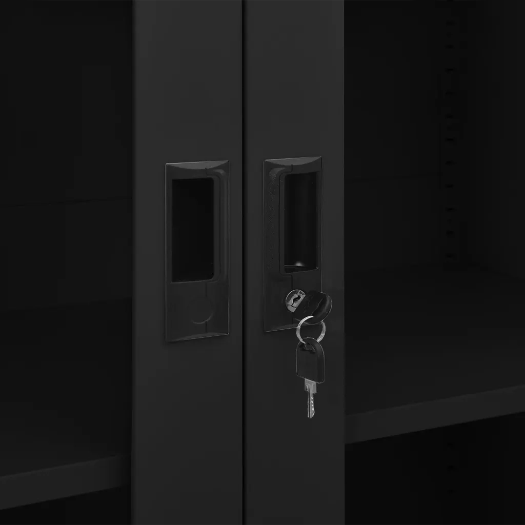 Armadio per Ufficio Nero 90x40x180 cm in Acciaio 335948