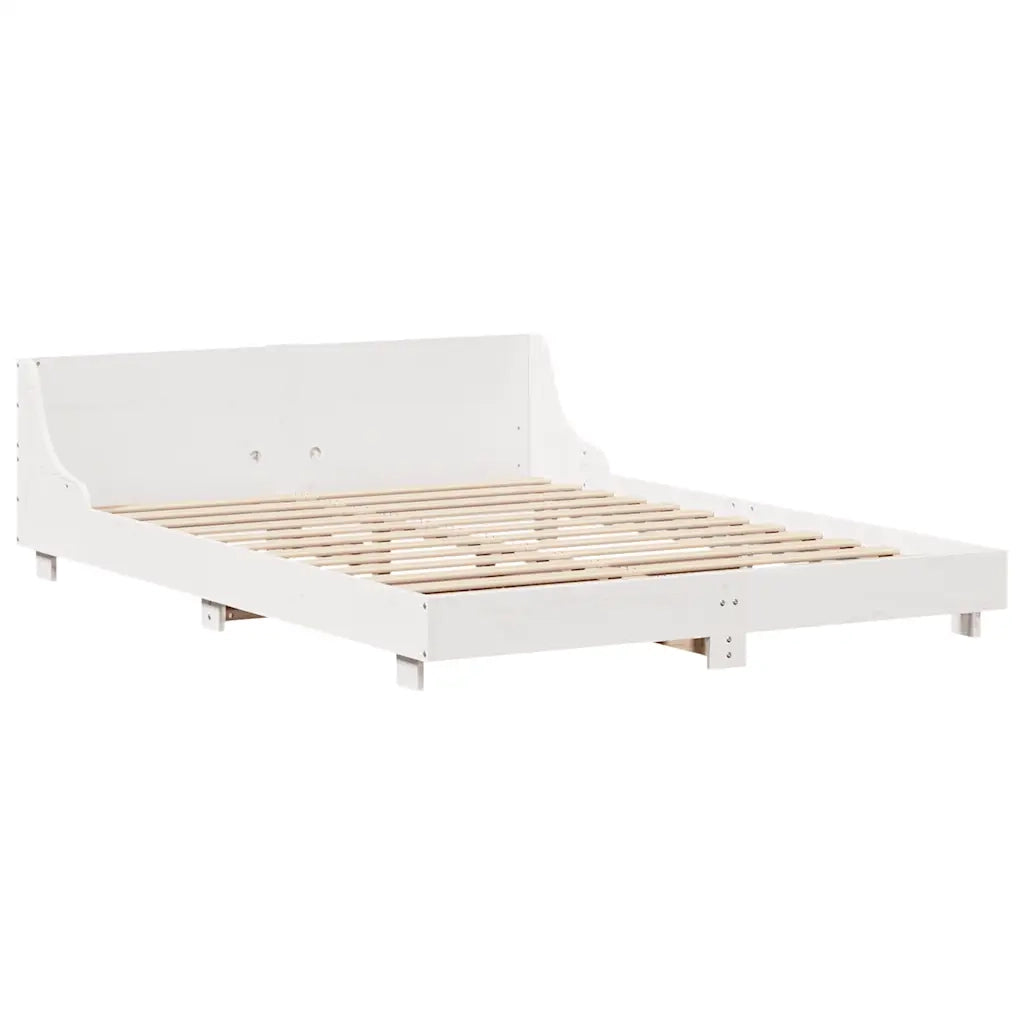 Giroletto senza Materasso Bianco 120x200 cm Legno Massello Pino 3323654