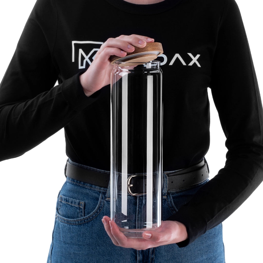 KADAX 3 contenitori per alimenti in vetro per pasta e spaghetti con coperchio, barattolo da 1550 ml