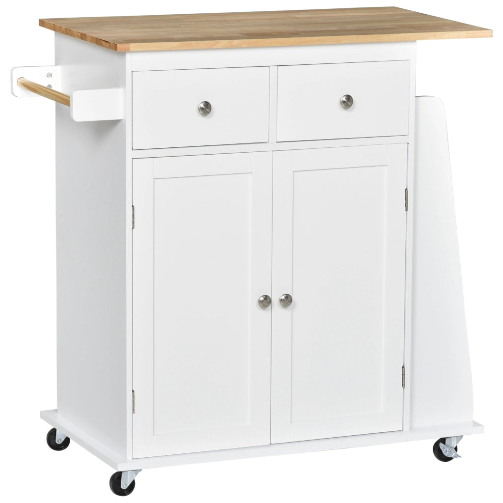 Tavolo da cucina con ripiani e cassetti ¨C zephmum ¨C MDF bianco 120x60x90