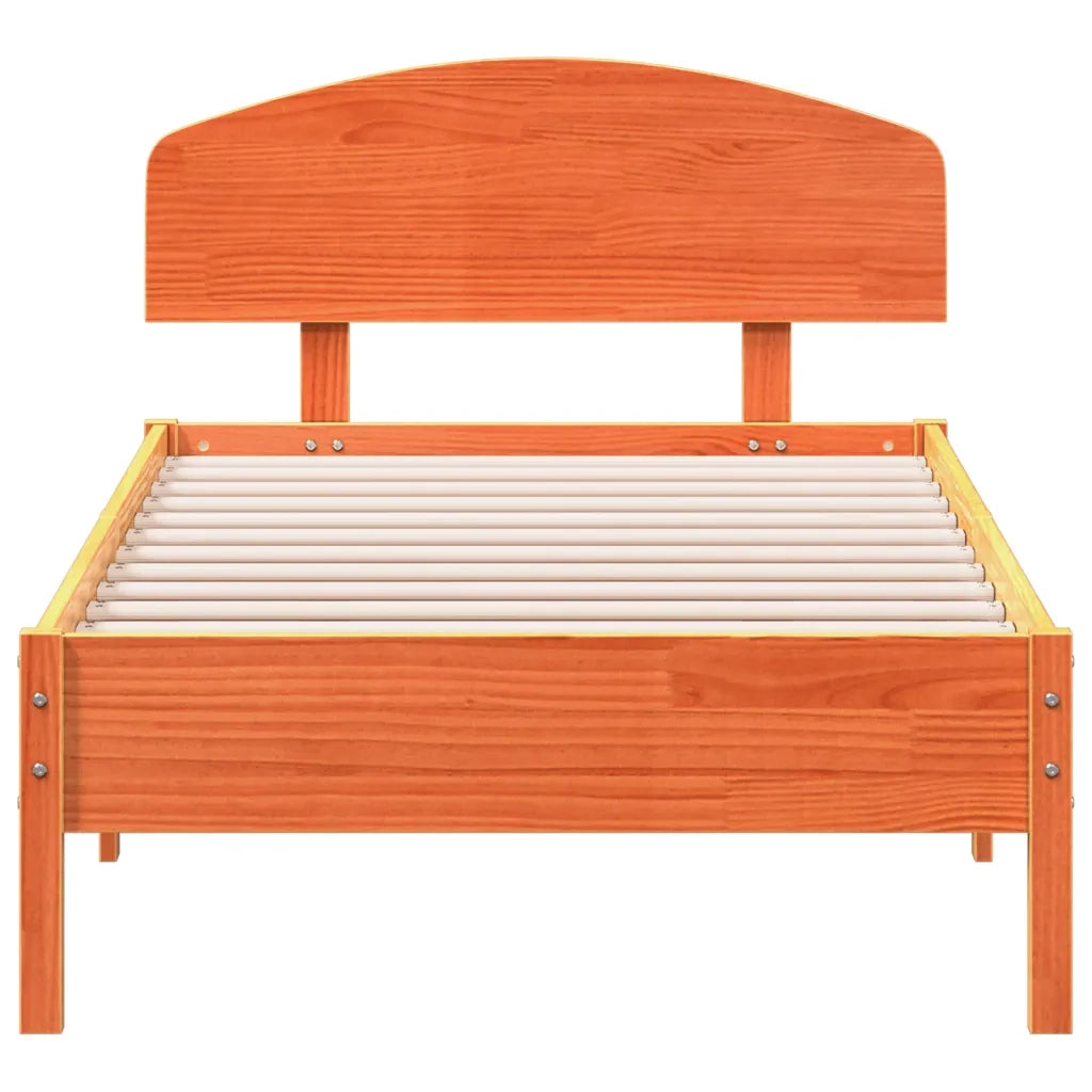 Giroletto senza Materasso Marrone Cera 100x200 cm Legno di Pino