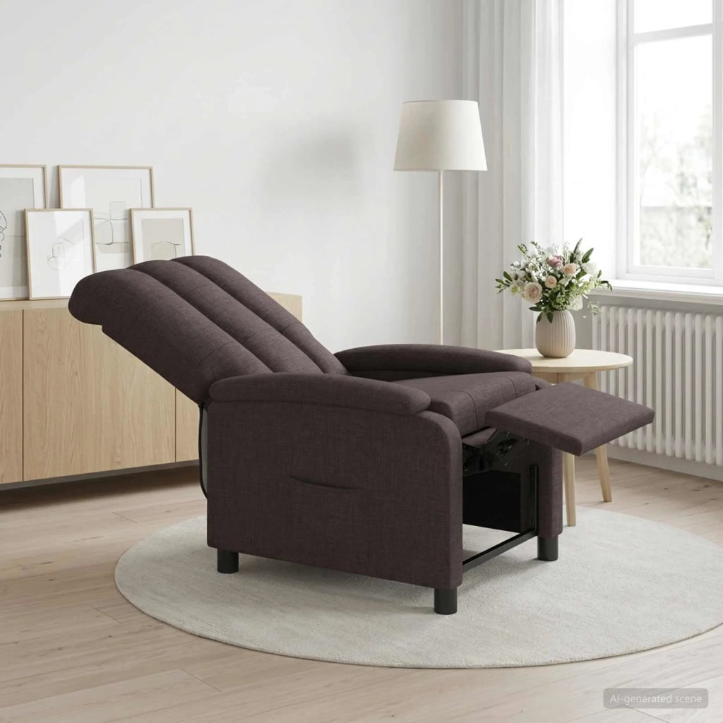 Divano Sedia-Poltrona reclinabile Marrone Scuro Tessuto 837994