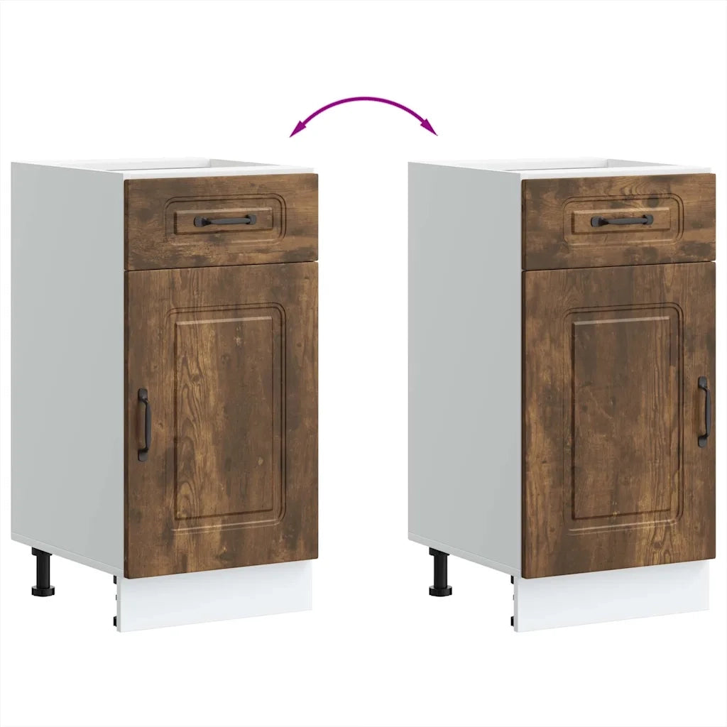 Base da Cucina Kalmar Rovere Fumo in Legno Multistrato 853472