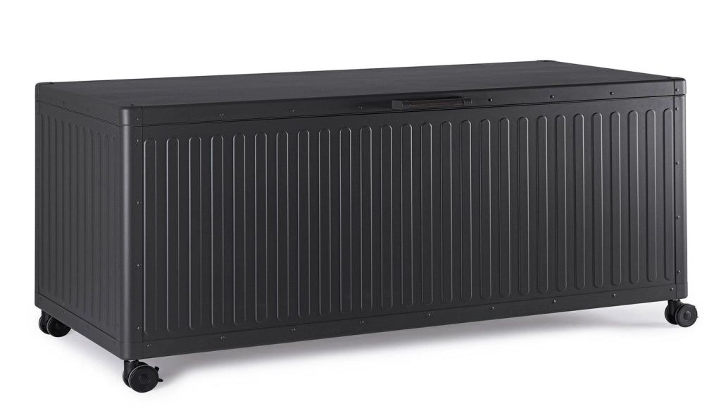 Baule Contenitore da Esterno 182x89,4x70h cm Apertura Facile e Ruote in Alluminio Ocean L Antracite