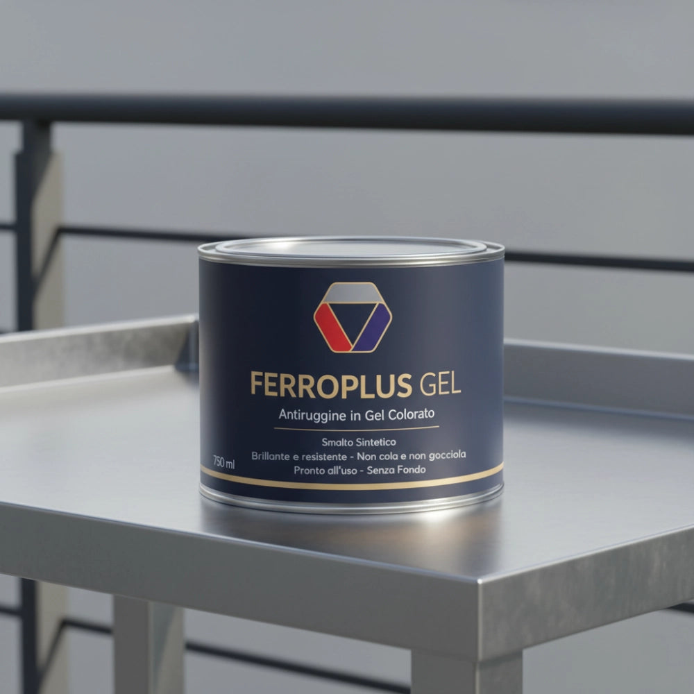 Kit 3 pezzi ferroplus gel smalto sintetico antiruggine grigio grafite 750 ml