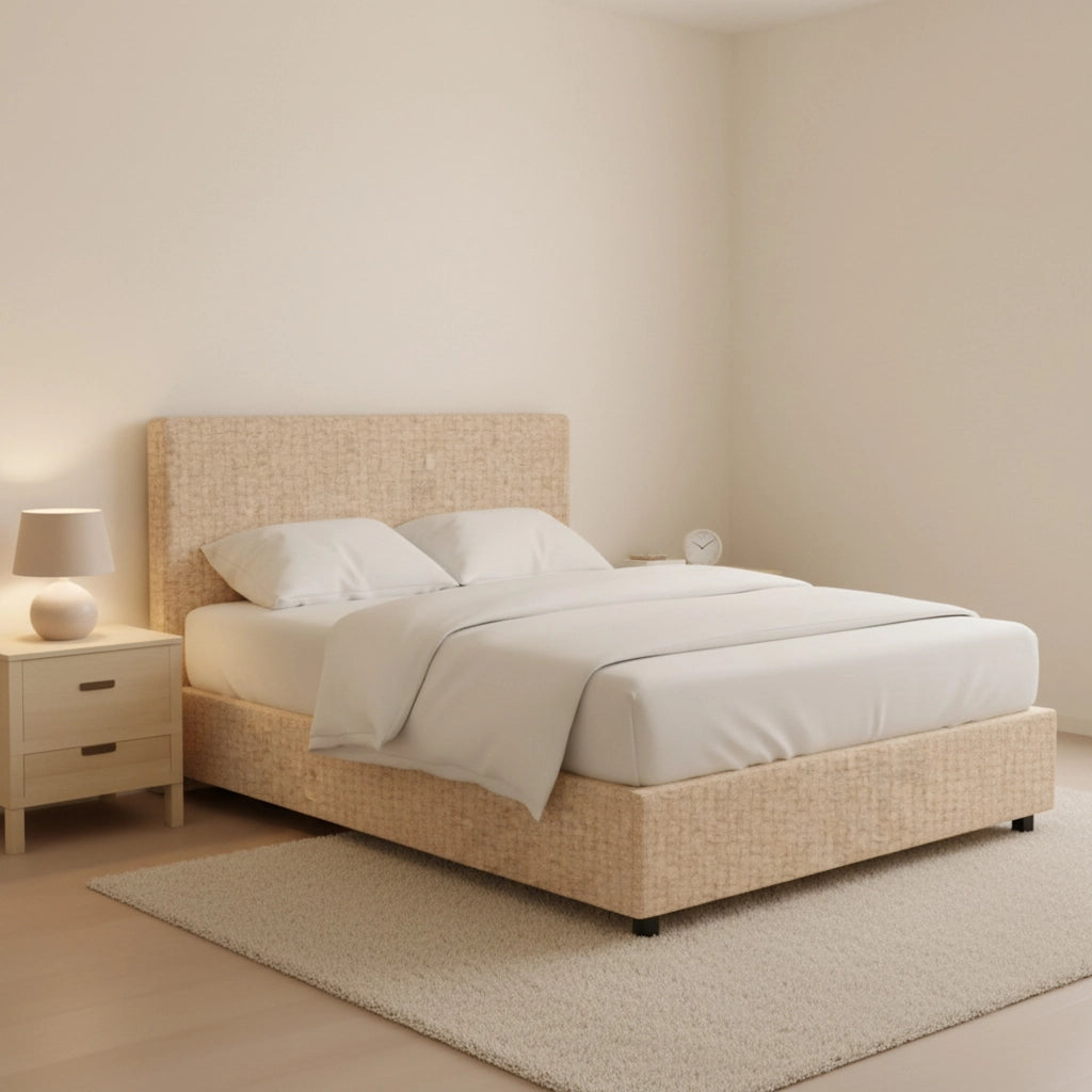 Harlow, Letto Piazza e Mezza Sfoderabile Made in Italy, Beige