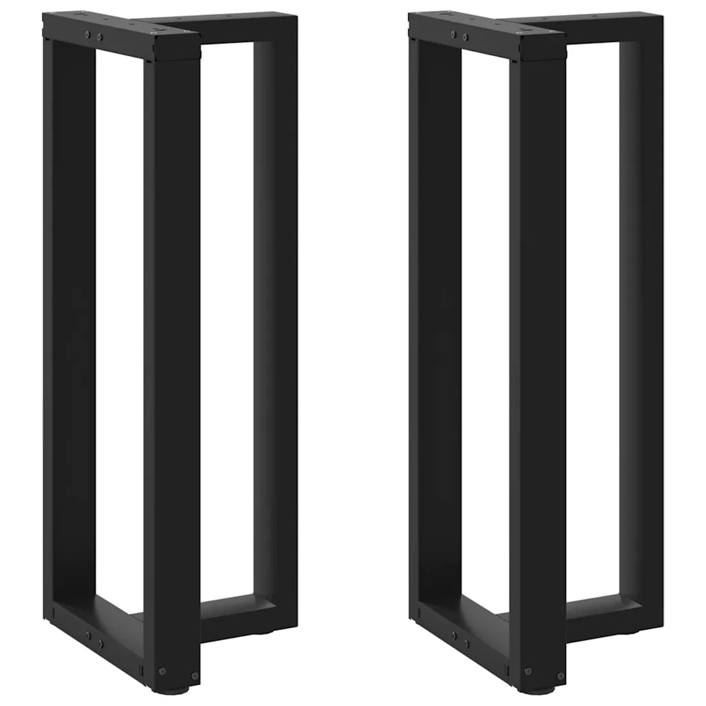Gambe per tavolo da bar a forma di T 2 pz nere 50x35x(100-101) cm in acciaio