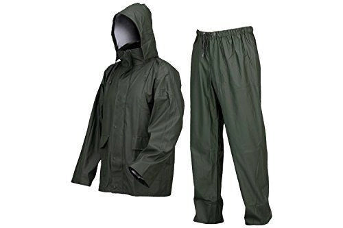 Issaline 2090002005 Completo Antipioggia Giacca e Pantalone Poliuretano PVC Poliestere Taglia XXL colore Verde