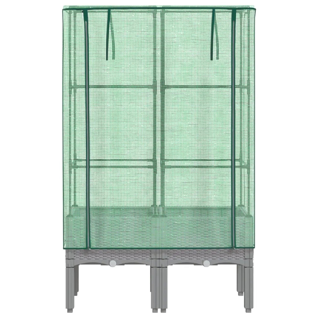 Letto Rialzato con Copertura Serra Effetto Rattan 80x40x140 cm 4015861
