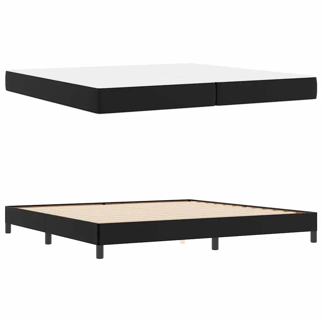 Struttura del letto con materasso Nero 200 x 200 cm Tessuto
