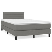 Giroletto a Molle con Materasso Grigio Scuro 120x190cm Tessuto