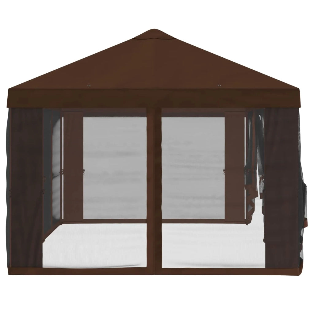 Copertura Gazebo con Pareti Laterali 6 x 3 m Marrone Poliestere 900421