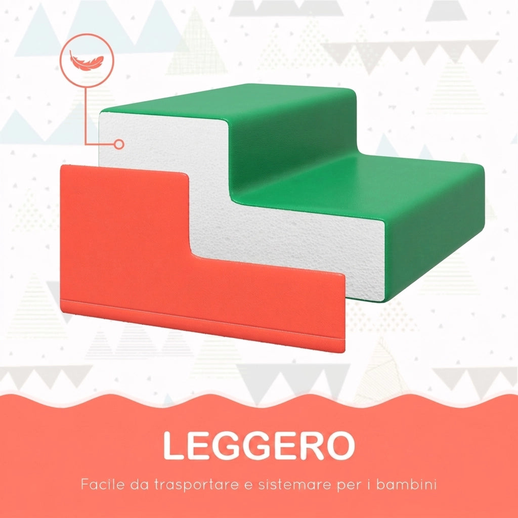 Set 4 Blocchi di Costruzione Morbidi per Bambini Gioco Educativo Modulabile in PU e EPE Multicolore