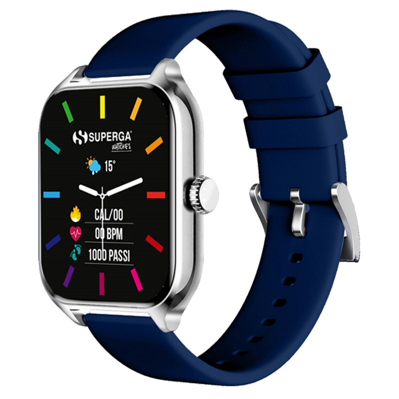 Superga winner smartwatch silver e blu - swt-stc010