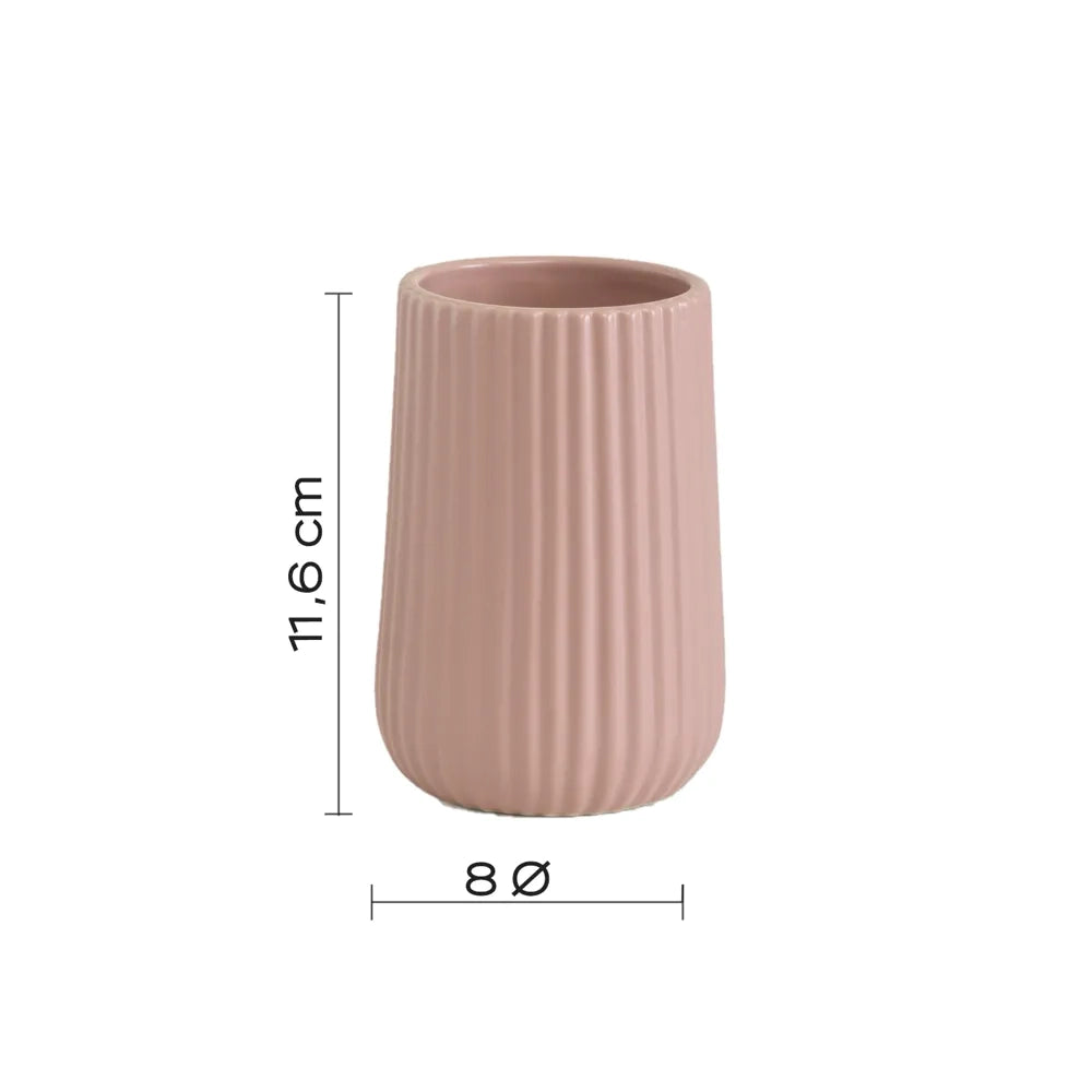 Portaspazzolini Gedy in ceramica rosa | Marika